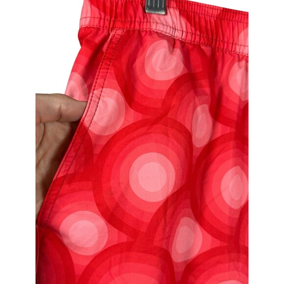 Psycho Bunny Mens XL Swim Trunks Red Geometric Print Lined Board Shorts Beach - Picture 6 of 13
